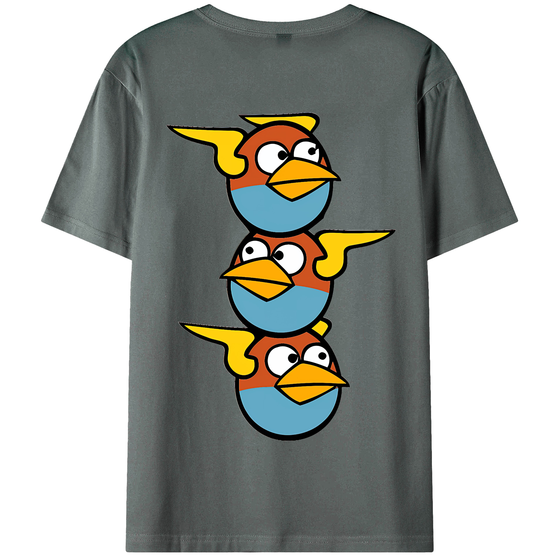 （画像用） Angry Birds アングリーバード 綿100％半袖Tシャツ（背面プリント）